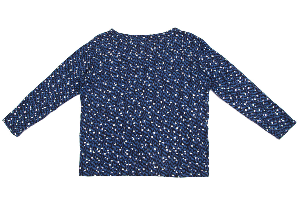 ISSEY MIYAKE JAPAN. zucca Blue Metallic Glitter Dot Printed Shirt/Top