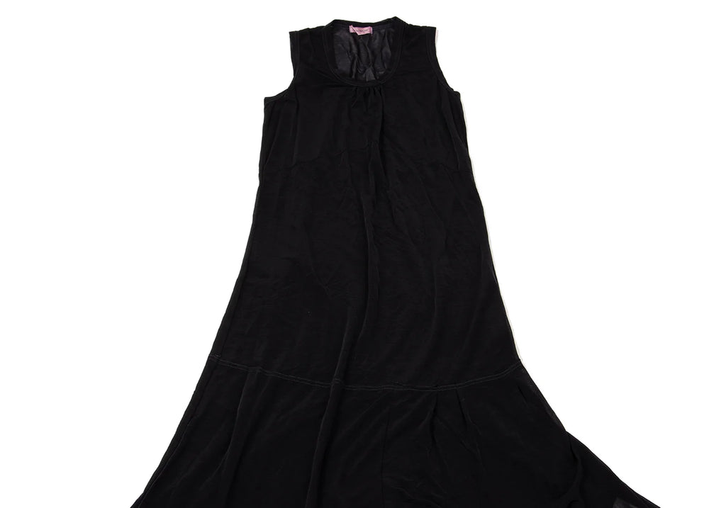 COMME des GARCONS JAPAN. Navy Dyed Semi-Sheer Sleeveless Dress