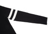 HIROKO KOSHINO JAPAN. Black Acetate Stripe Switching Knit