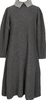 HIROKO KOSHINO Japan. Gray Wool Half Zipper Knit Dress