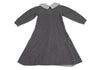 HIROKO KOSHINO Japan. Gray Wool Half Zipper Knit Dress