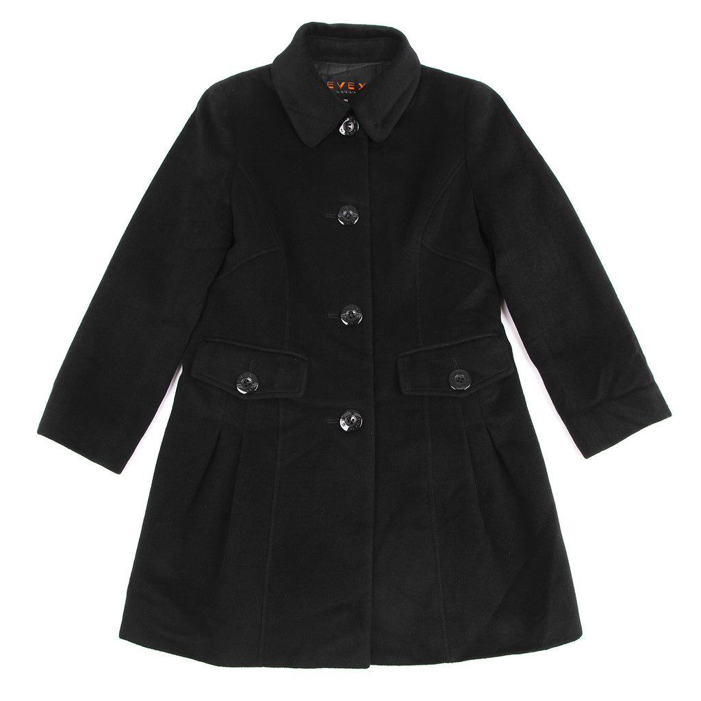 KRIZIA PARIS. EVEX by KRIZIA . Black Angora Blend Military Pocket Coat