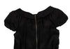 ISSEY MIYAKE JAPAN. EPOCA Black Switching Drape Neck Dress