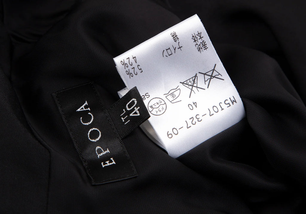 ISSEY MIYAKE JAPAN. EPOCA Black Switching Drape Neck Dress