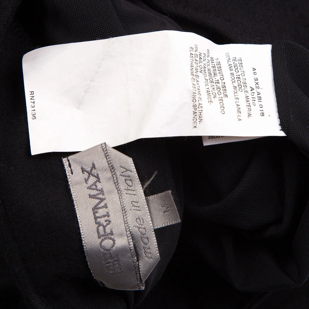 MaxMara  Italy. SPORTMAX. Black Puff Sleeves Wool Dress