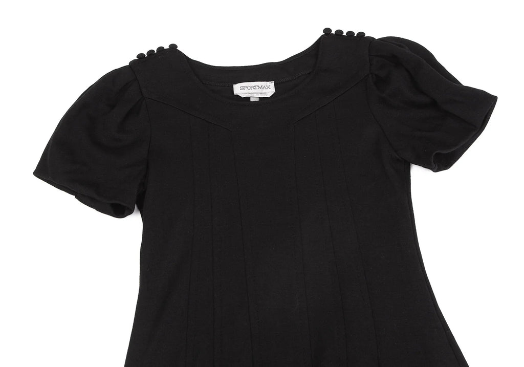 MaxMara  Italy. SPORTMAX. Black Puff Sleeves Wool Dress