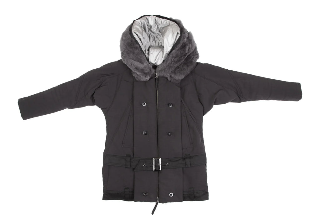 MARITHE + FRANCOIS GIRBAUD PARIS. Grey Rabbit Fur Hoodie Jacket.  MANY MORE FURS AND FAUX FUR IN STORE NOW