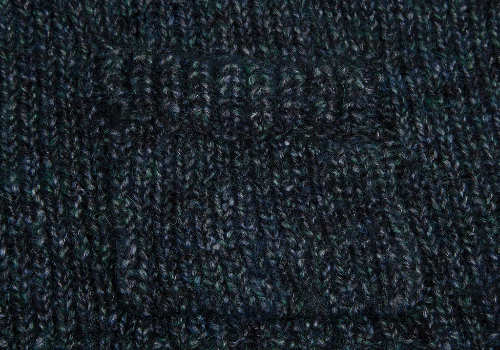 ISSEY MIYAKE JAPAN. zucca Green/Grey Wool Acrylic Low Gauge Cardigan