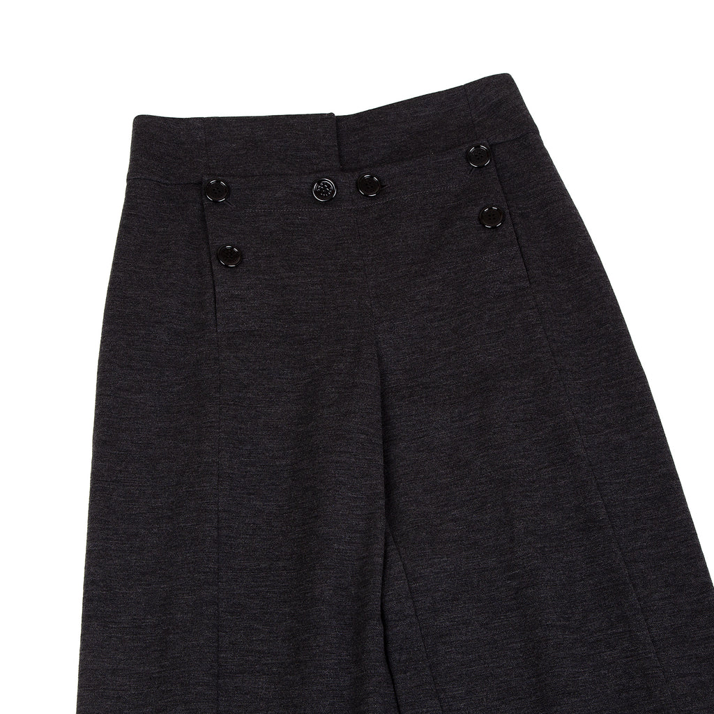 SONIA RYKIEL PARIS. Charcoal Color Wool Sailor Wide Pants