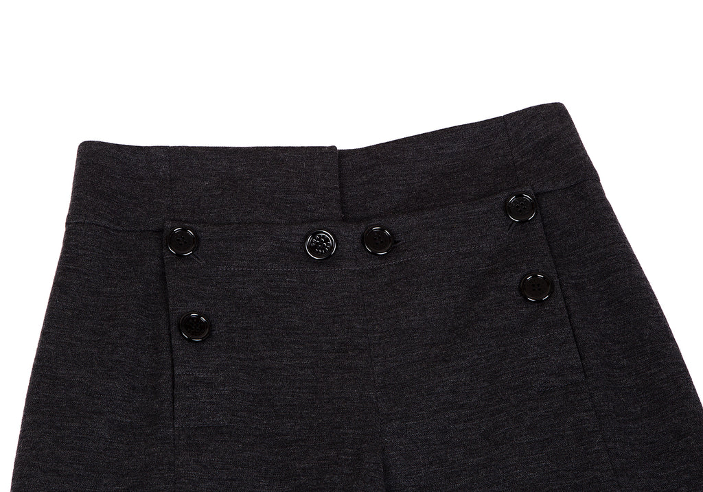 SONIA RYKIEL PARIS. Charcoal Color Wool Sailor Wide Pants