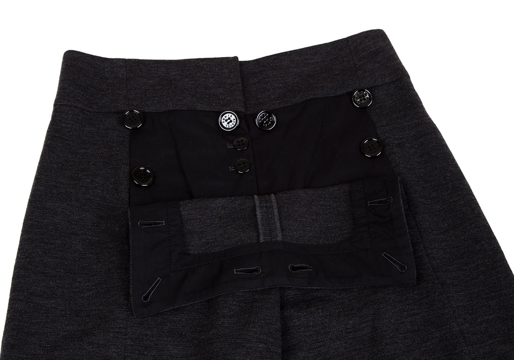 SONIA RYKIEL PARIS. Charcoal Color Wool Sailor Wide Pants