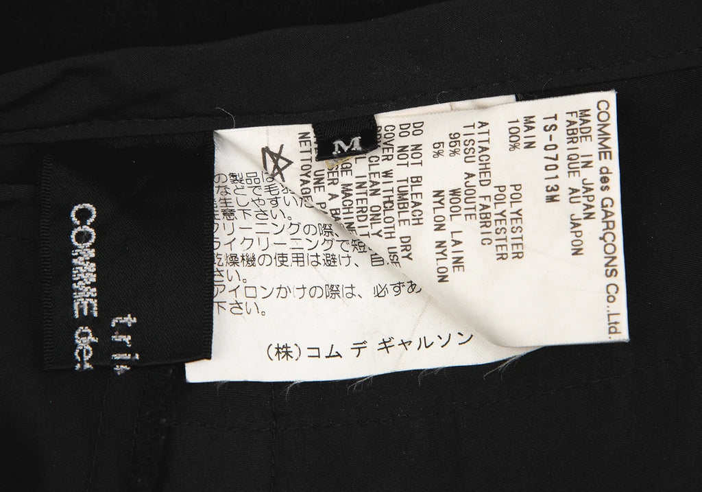 COMME des GARCONS JAPAN. TRICOT. Black Switching Slit Drape Skirt