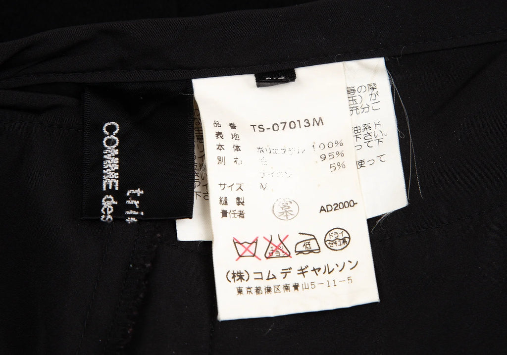 COMME des GARCONS JAPAN. TRICOT. Black Switching Slit Drape Skirt