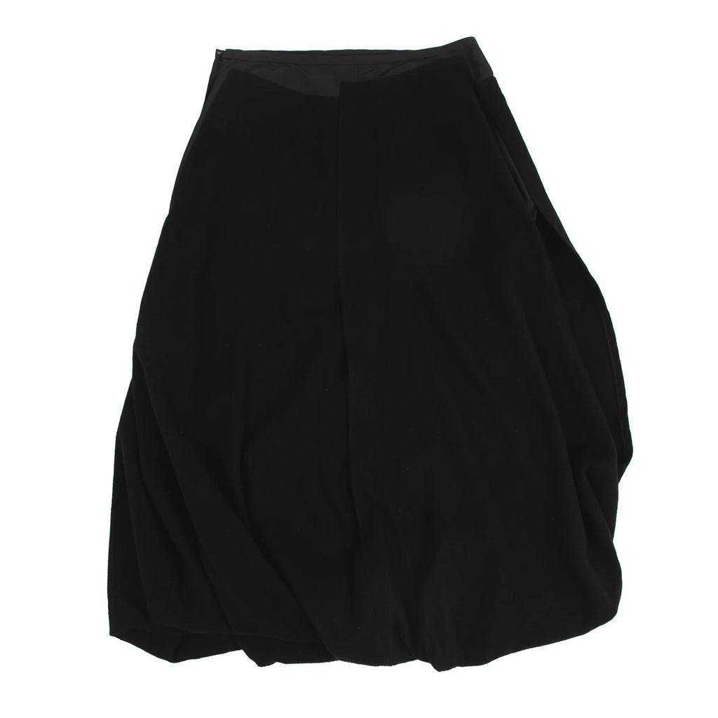 COMME des GARCONS JAPAN. TRICOT. Black Switching Slit Drape Skirt