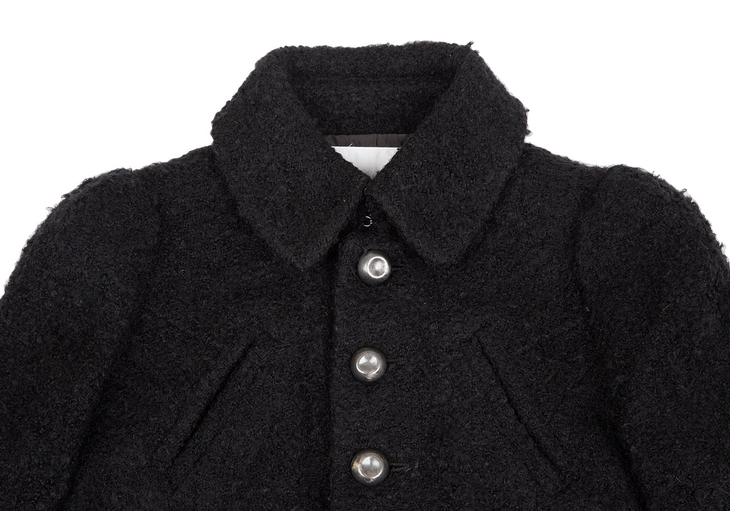 ISSEY MIYAKE JAPAN. Sunaokuwahara Metal Button Black Wool Knit Jacket