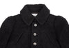 ISSEY MIYAKE JAPAN. Sunaokuwahara Metal Button Black Wool Knit Jacket