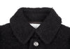 ISSEY MIYAKE JAPAN. Sunaokuwahara Metal Button Black Wool Knit Jacket