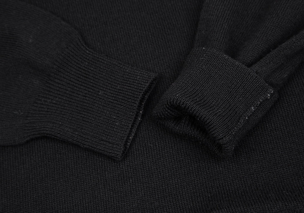 ISSEY MIYAKE JAPAN. Sunaokuwahara Black Mesh Dot Hem Switching Knit Sweater