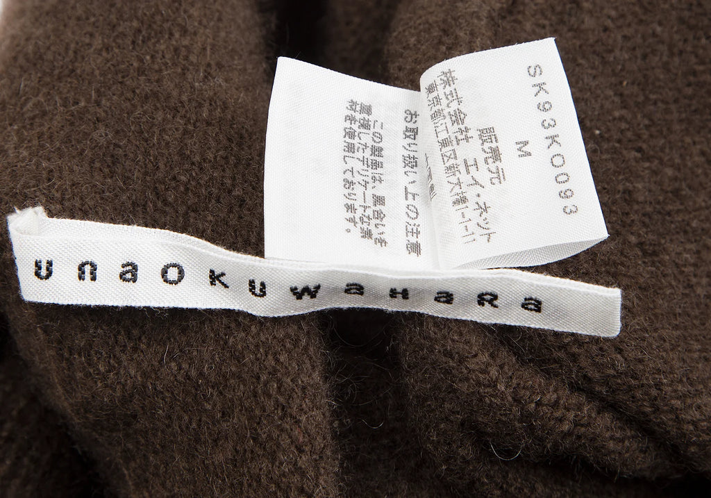 ISSEY MIYAKE JAPAN. sunaokuwahara High Neck Brown Wool Knit Cardigan