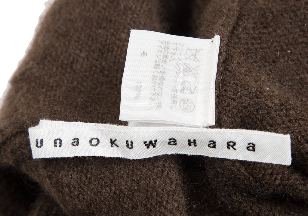 ISSEY MIYAKE JAPAN. sunaokuwahara High Neck Brown Wool Knit Cardigan