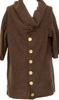 ISSEY MIYAKE JAPAN. sunaokuwahara High Neck Brown Wool Knit Cardigan