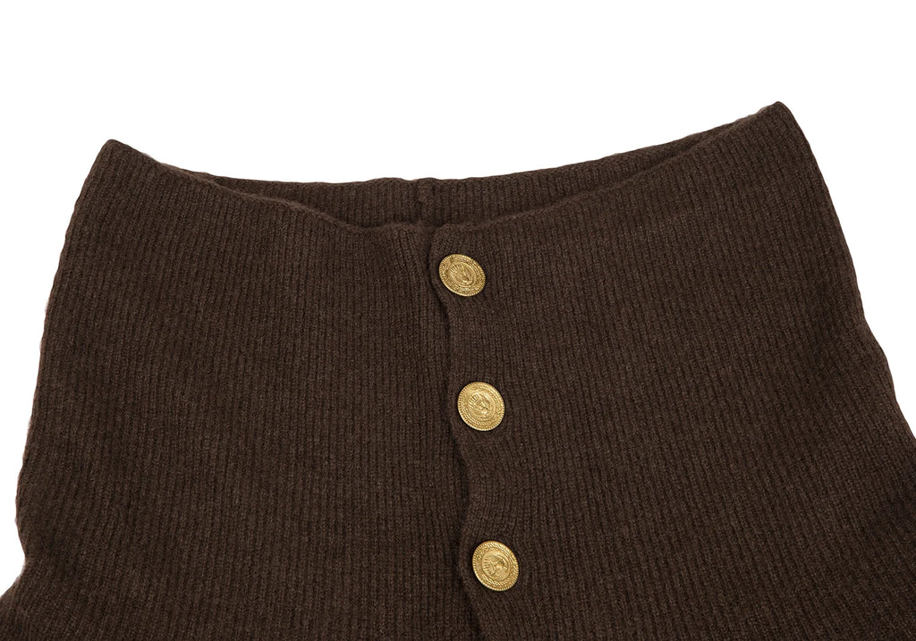 ISSEY MIYAKE JAPAN. sunaokuwahara High Neck Brown Wool Knit Cardigan