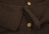 ISSEY MIYAKE JAPAN. sunaokuwahara High Neck Brown Wool Knit Cardigan
