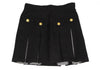 ISSEY MIYAKE JAPAN. sunaokuwahara Black Wool Linen Stripe Layered Pleats Mini Skirt