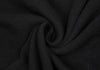 Sunaokuwahara Japan. Black Cotton Gather Neck 3/4 Sleeve Knit Sweater