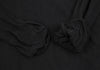 Sunaokuwahara Japan. Black Cotton Gather Neck 3/4 Sleeve Knit Sweater