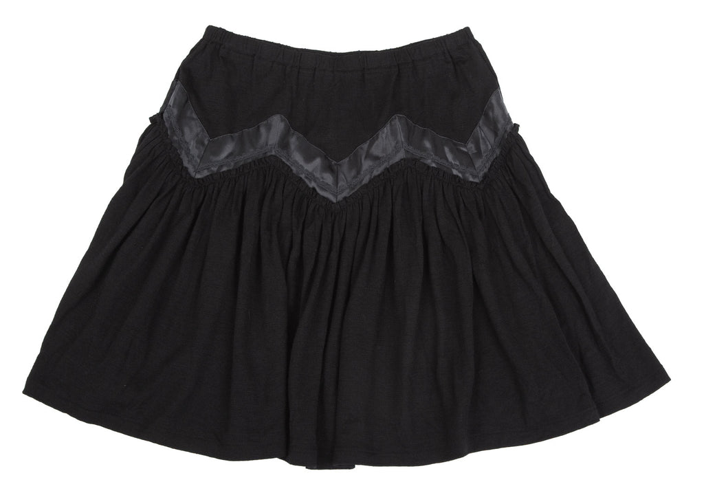 ISSEY MIYAKE JAPAN. sunaokuwahara. Black Lace Switching Skirt