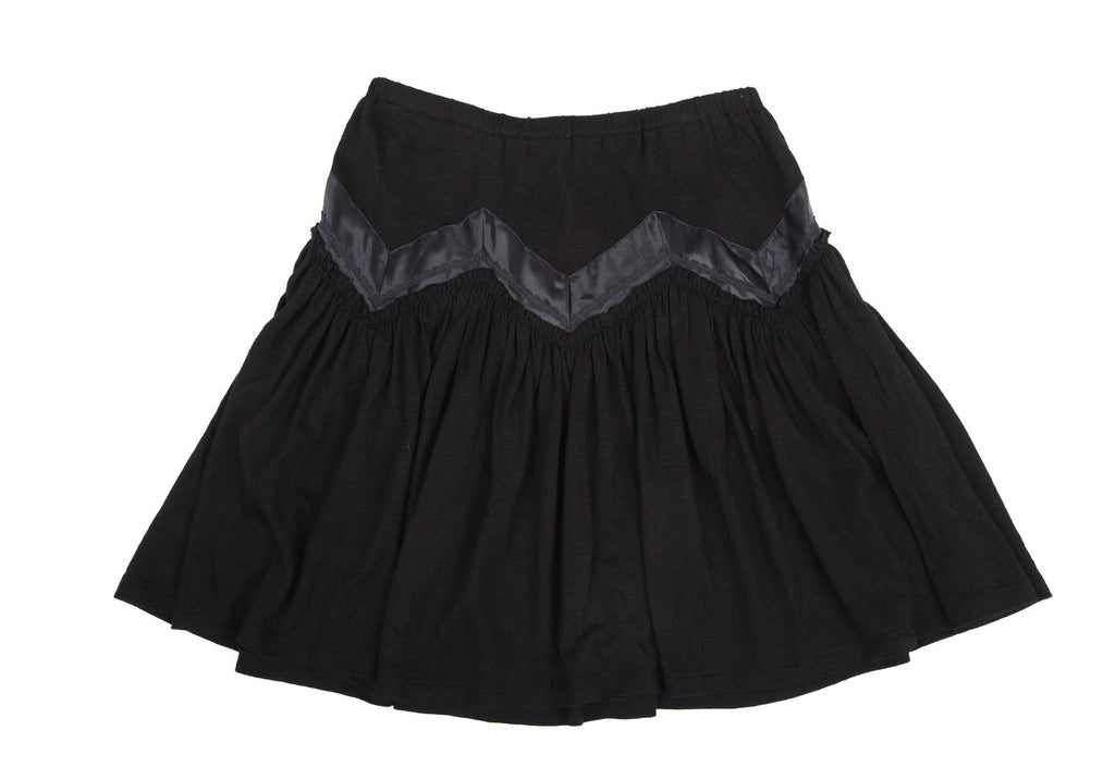 ISSEY MIYAKE JAPAN. sunaokuwahara. Black Lace Switching Skirt