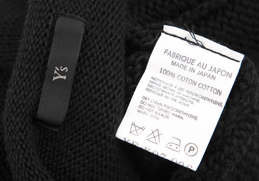 YOHJI YAMAMOTO JAPAN. Y's Cotton Low Gauge Black Knit Dress