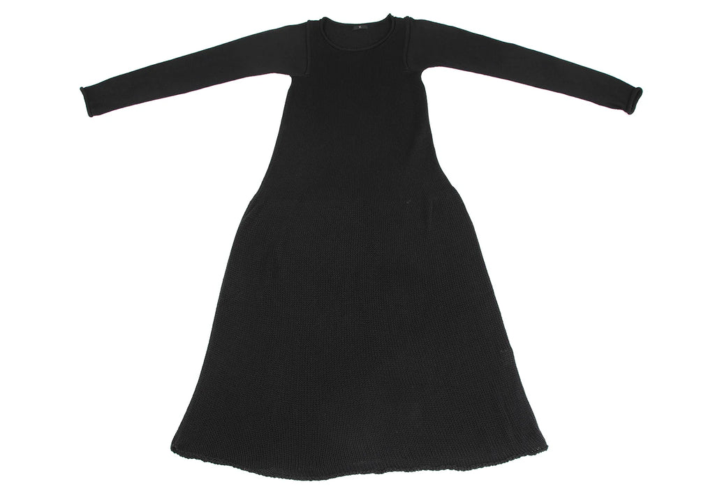 YOHJI YAMAMOTO JAPAN. Y's Cotton Low Gauge Black Knit Dress