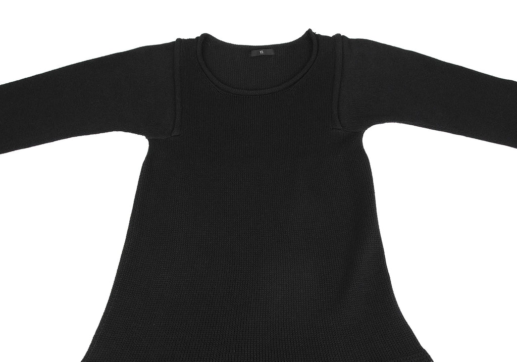 YOHJI YAMAMOTO JAPAN. Y's Cotton Low Gauge Black Knit Dress