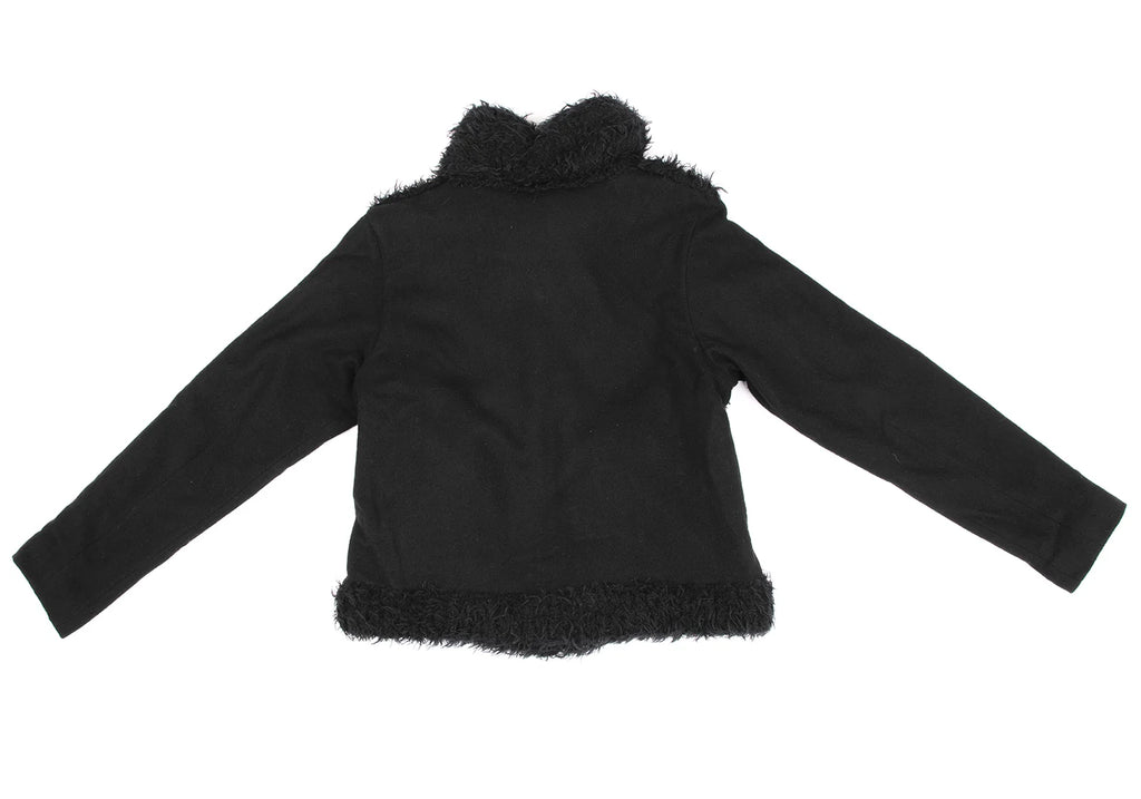 ISSEY MIYAKE JAPAN. HaaT Line. Black Alpaca Blended Fur Switching Blouson / Jacket