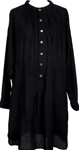 Jil Sander. Black Silk 3/4 Sleeve Dress