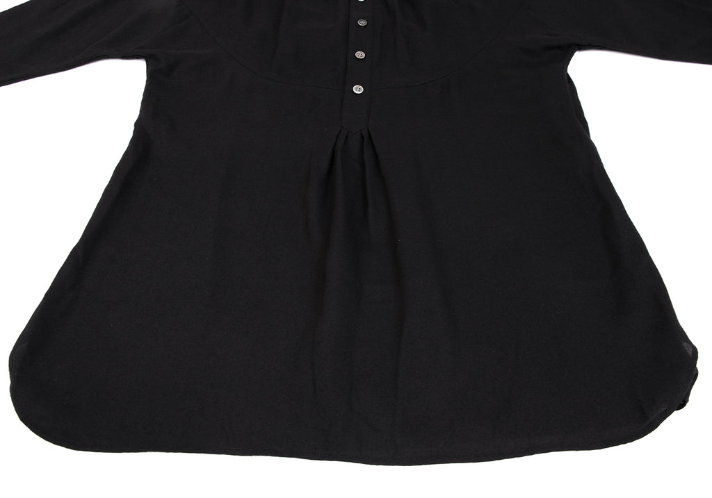 ISSEY MIYAKE JAPAN. sunaokuwahara Black Poly Rayon Pull Over Shirt Dress