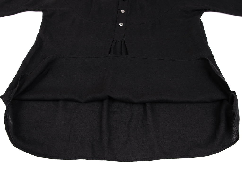 ISSEY MIYAKE JAPAN. sunaokuwahara Black Poly Rayon Pull Over Shirt Dress