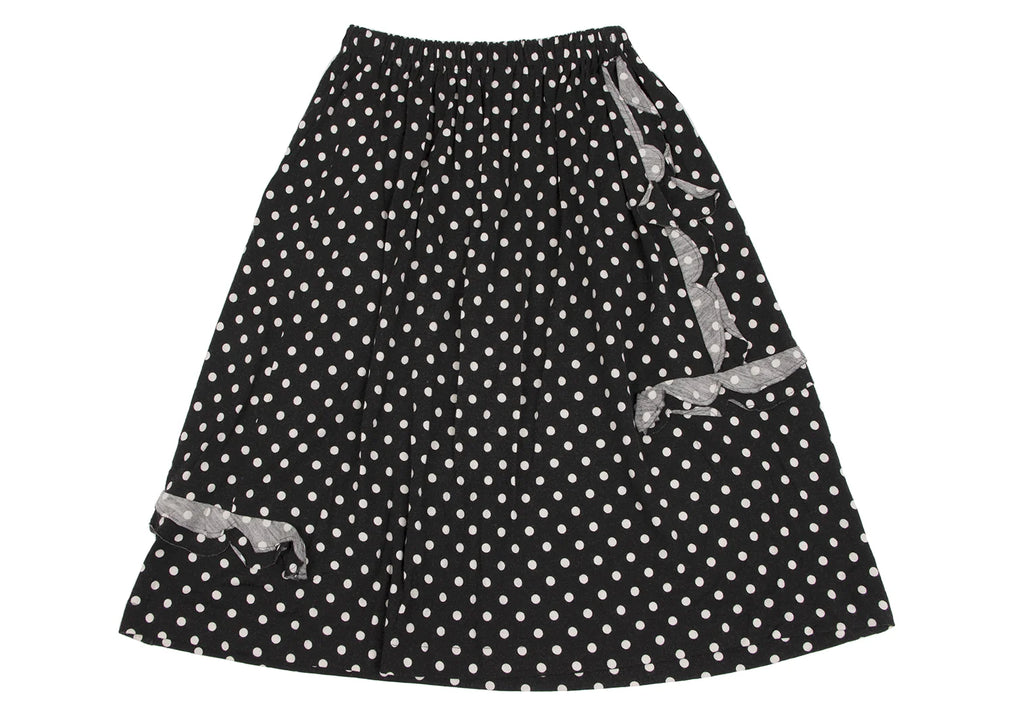 COMME des GARCONS JAPAN. robe de chambre. Black, White Frills Dot Skirt