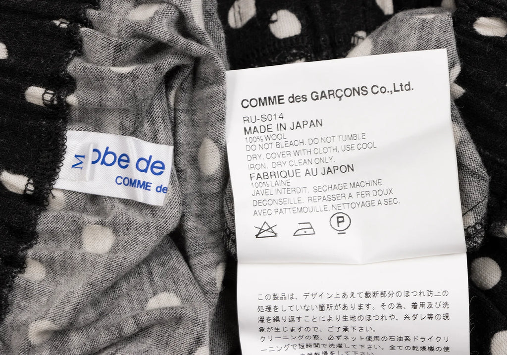 COMME des GARCONS JAPAN. robe de chambre. Black, White Frills Dot Skirt