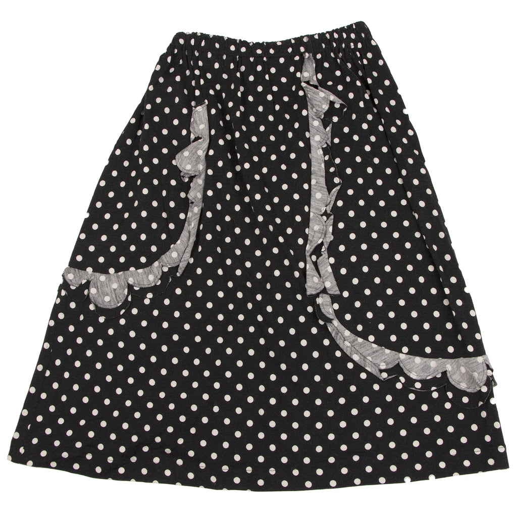 COMME des GARCONS JAPAN. robe de chambre. Black, White Frills Dot Skirt