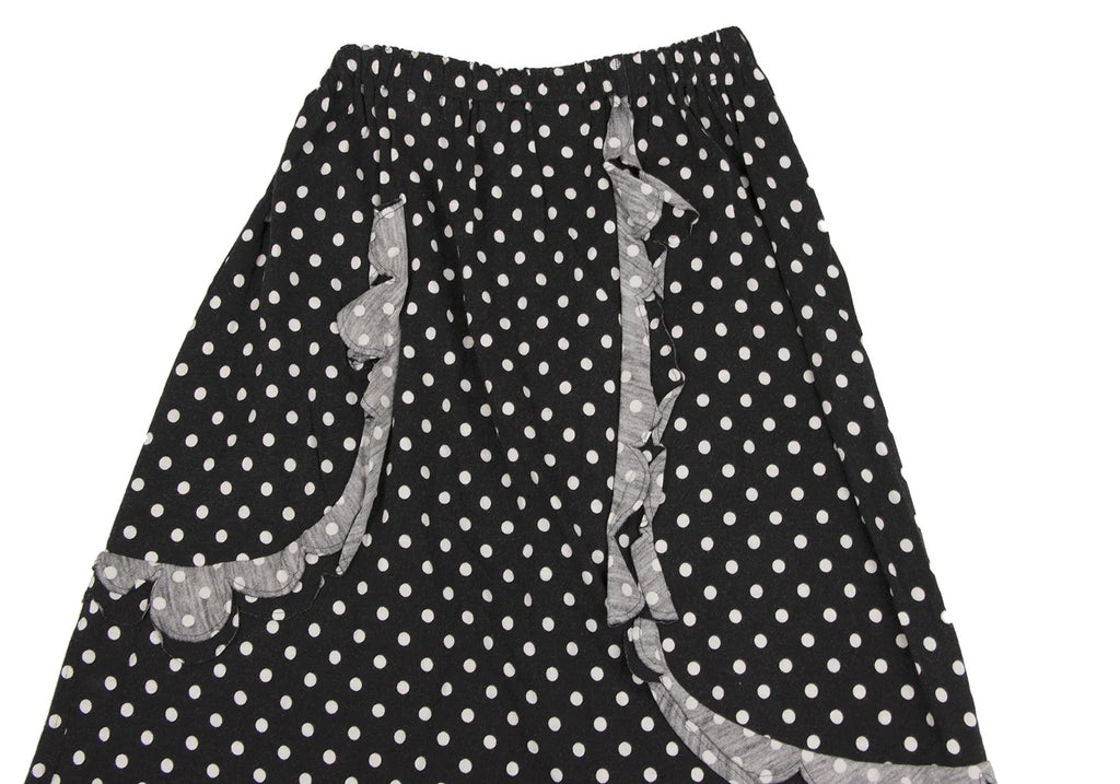 COMME des GARCONS JAPAN. robe de chambre. Black, White Frills Dot Skirt