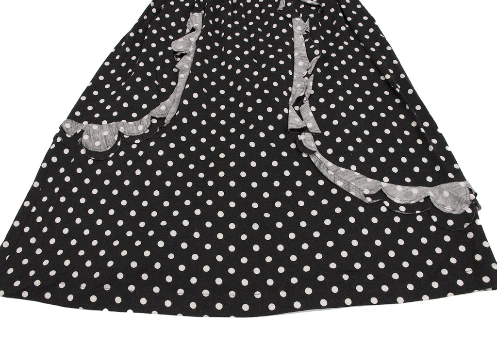 COMME des GARCONS JAPAN. robe de chambre. Black, White Frills Dot Skirt
