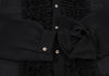 COMME des GARCONS JAPAN. Black Frill Semi-Sheer Chiffon Blouse