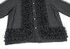 COMME des GARCONS JAPAN. Black Frill Semi-Sheer Chiffon Blouse