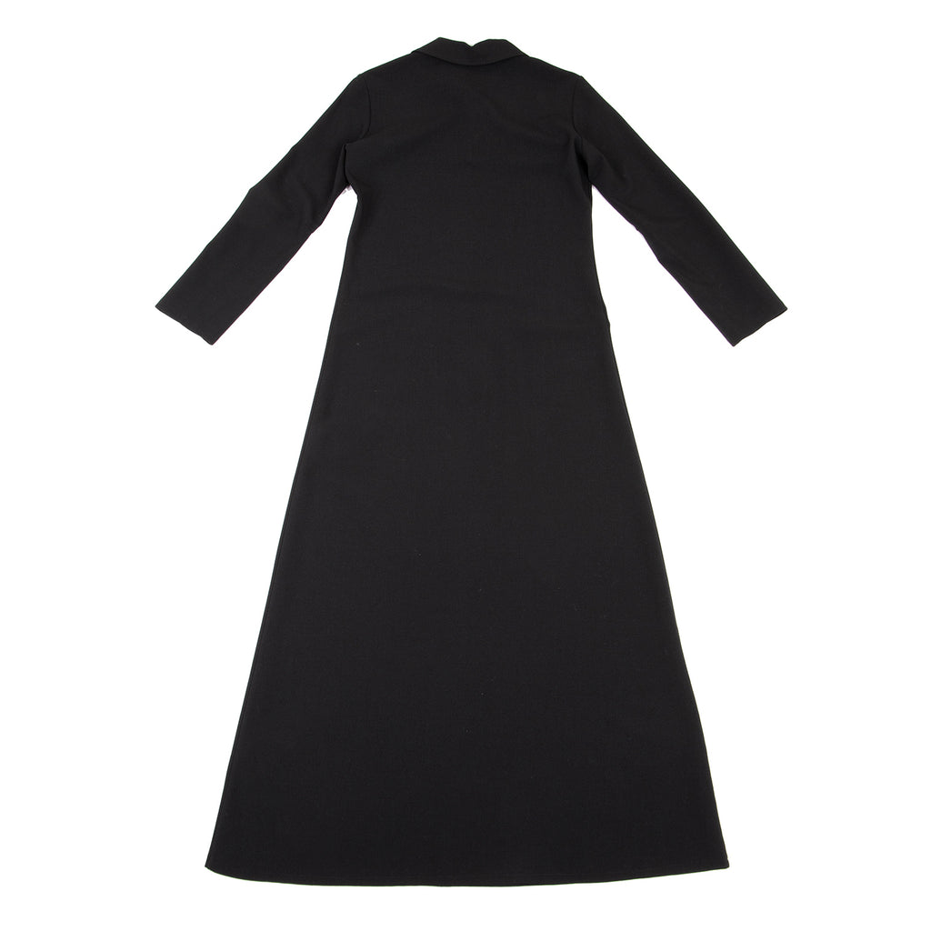 WXYZ Japan. Black Wool Blended Zipper-neck Long Sleeves Dress