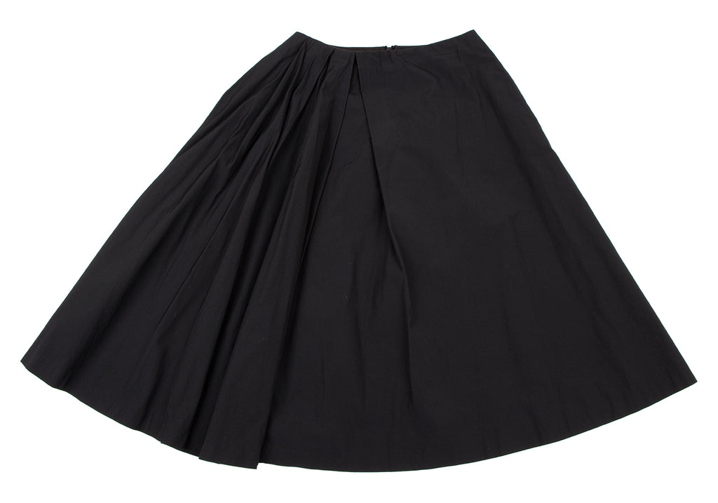 TOMORROWLAND JAPAN. MACPHEE. Black Tuck Nylon Cotton Skirt&nbsp;