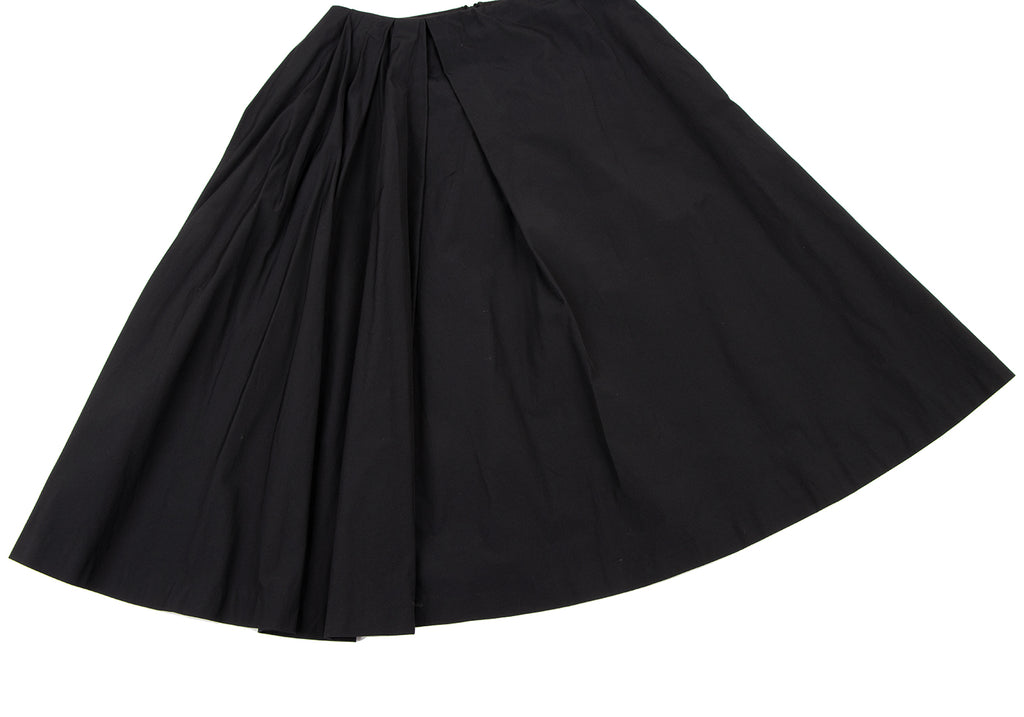TOMORROWLAND JAPAN. MACPHEE. Black Tuck Nylon Cotton Skirt&nbsp;