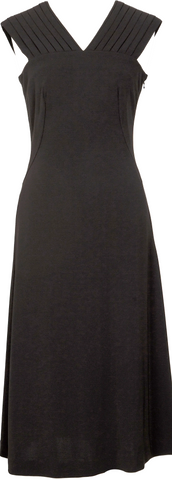 Lanvin Paris. Black Silk Knee-Length Dress